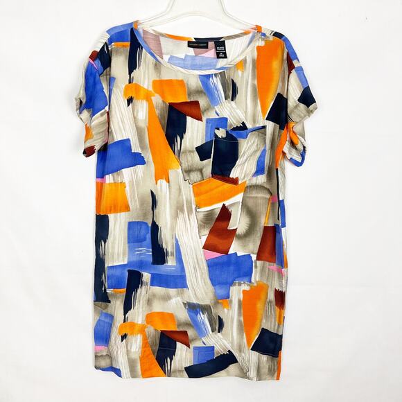 New York & Company Womens Dress Medium Shift Painter Colorful Artsy Summer Boho - Picture 1 of 10